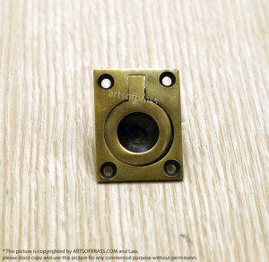 Brass Small Lift Flush Handle Cabinet Drawer KNOB Pull