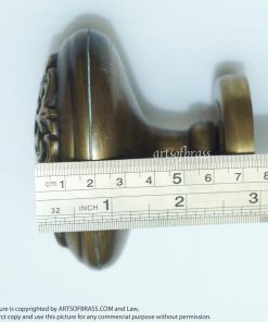 3.54" Pair Vintage Victorian Door Pulls Sky Frame Engraved Brass Handle 35 DSC00796 resize