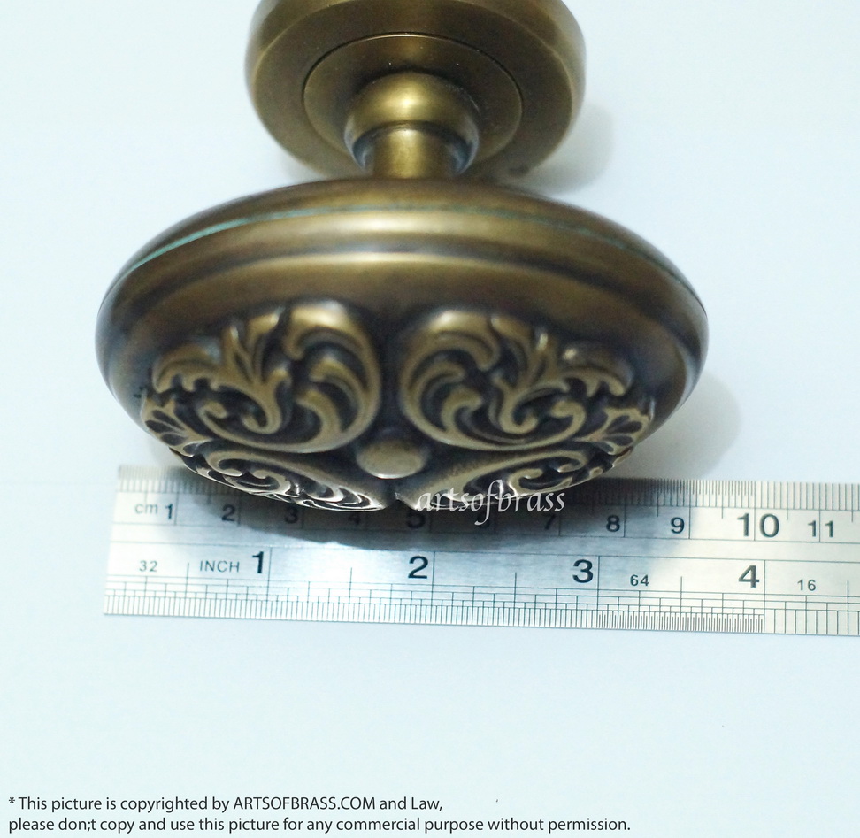 3.54" Pair Vintage Victorian Door Pulls Sky Frame Engraved Brass Handle 15 3.54" Pair Vintage Victorian Door Pulls Sky Frame Engraved Brass Handle - Image 13