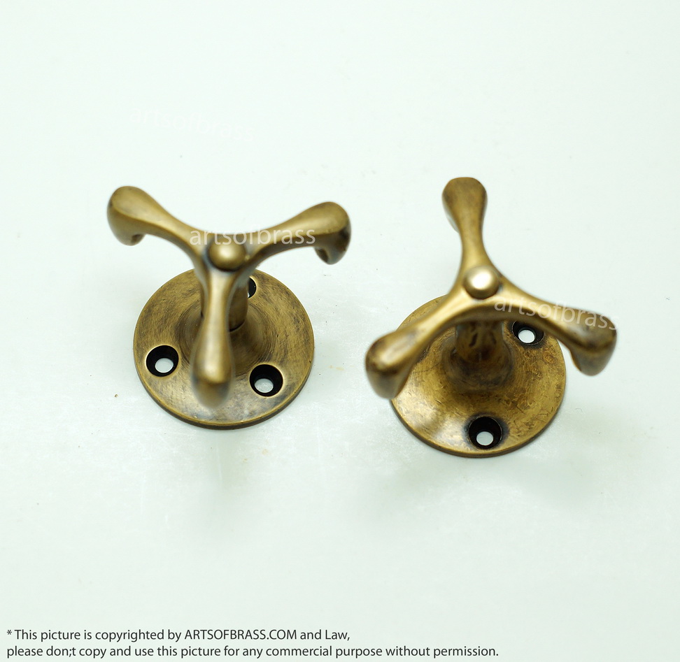 1.49" 2 pcs Vintage Retro Pivot Swivel Handle Knob Brass Cabinet Pulls 6 1.49" 2 pcs Vintage Retro Pivot Swivel Handle Knob Brass Cabinet Pulls - Image 4