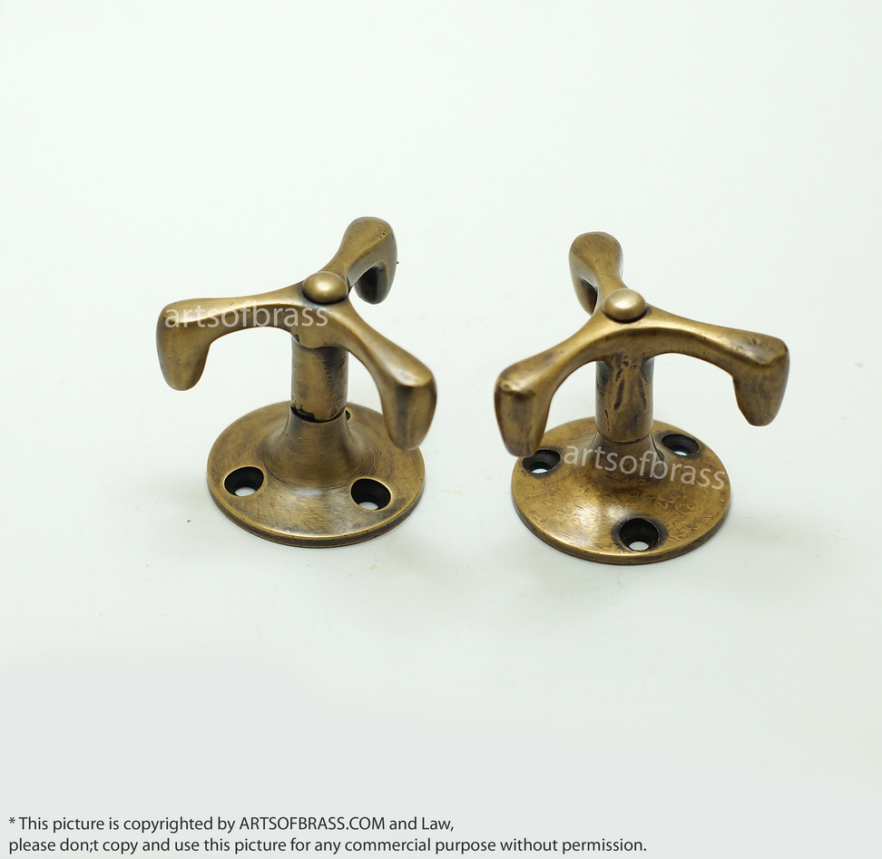 1.49" 2 pcs Vintage Retro Pivot Swivel Handle Knob Brass Cabinet Pulls 4 1.49" 2 pcs Vintage Retro Pivot Swivel Handle Knob Brass Cabinet Pulls - Image 2