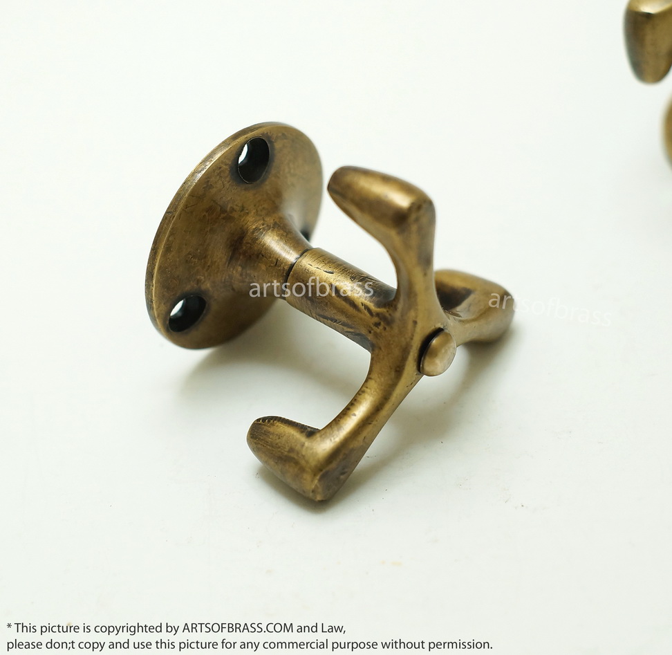 1.49" 2 pcs Vintage Retro Pivot Swivel Handle Knob Brass Cabinet Pulls 7 1.49" 2 pcs Vintage Retro Pivot Swivel Handle Knob Brass Cabinet Pulls - Image 5