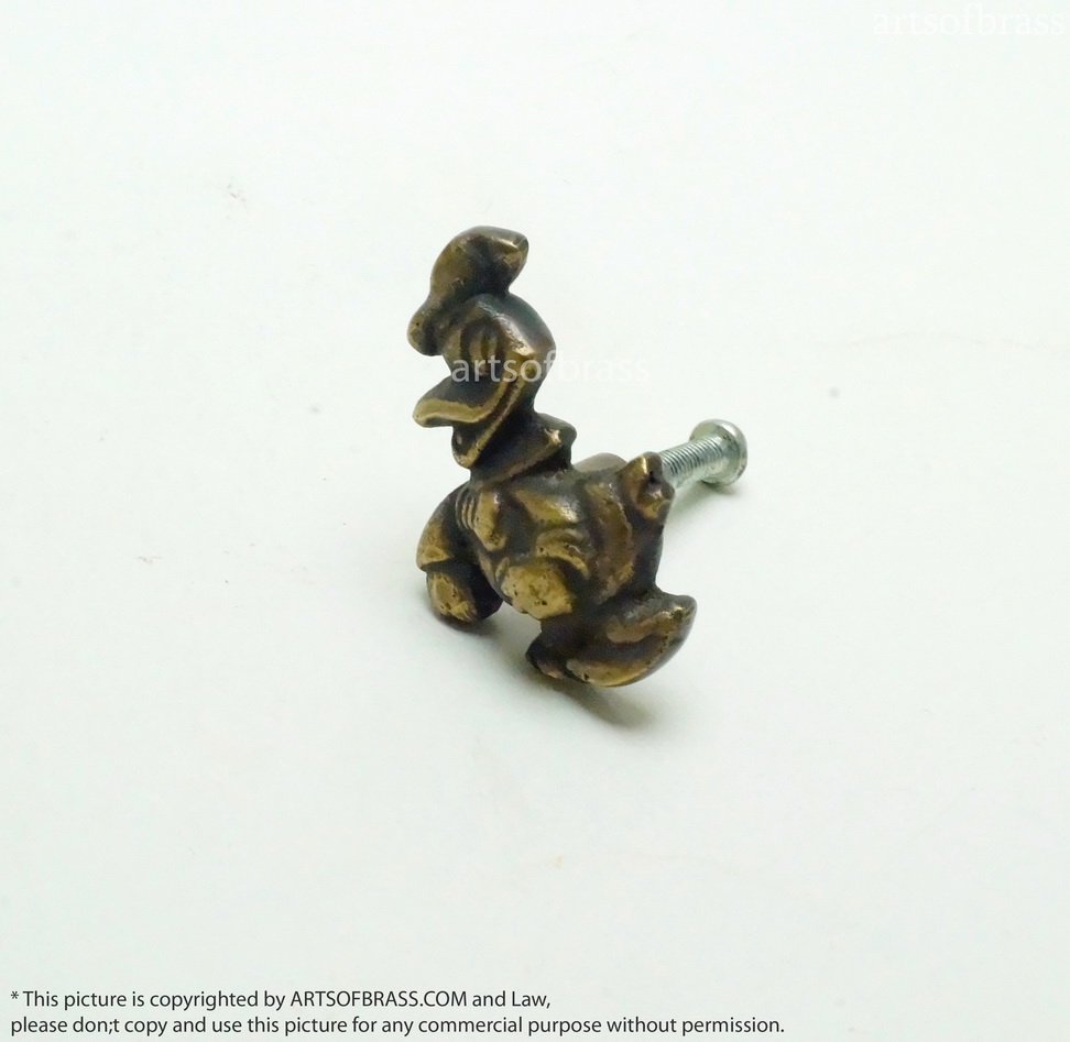 1.69" 2 set Disney Donald Duck Cartoon Brass Cabinet Drawer Handle Pulls 4 1.69" 2 set Disney Donald Duck Cartoon Brass Cabinet Drawer Handle Pulls - Image 2