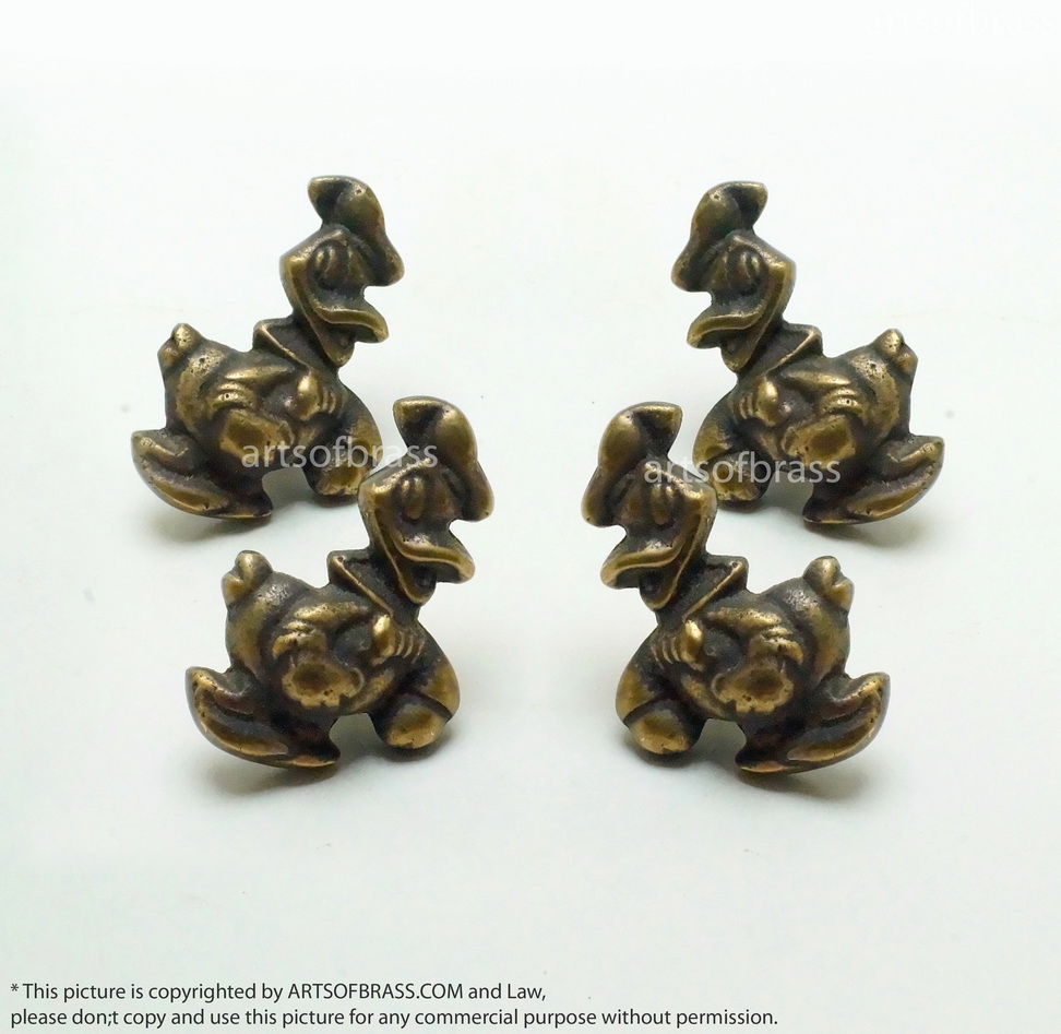 1.69" 2 set Disney Donald Duck Cartoon Brass Cabinet Drawer Handle Pulls 3 1.69" 2 set Disney Donald Duck Cartoon Brass Cabinet Drawer Handle Pulls