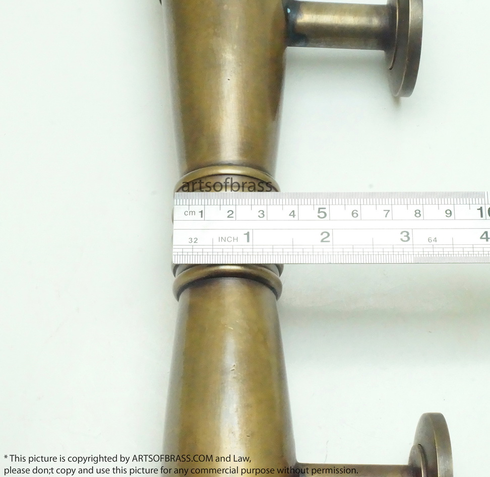 11.41" Set Vintage Retro Classic Plain Brass Entry Door Hardware Handle 13 11.41" Set Vintage Retro Classic Plain Brass Entry Door Hardware Handle - Image 11