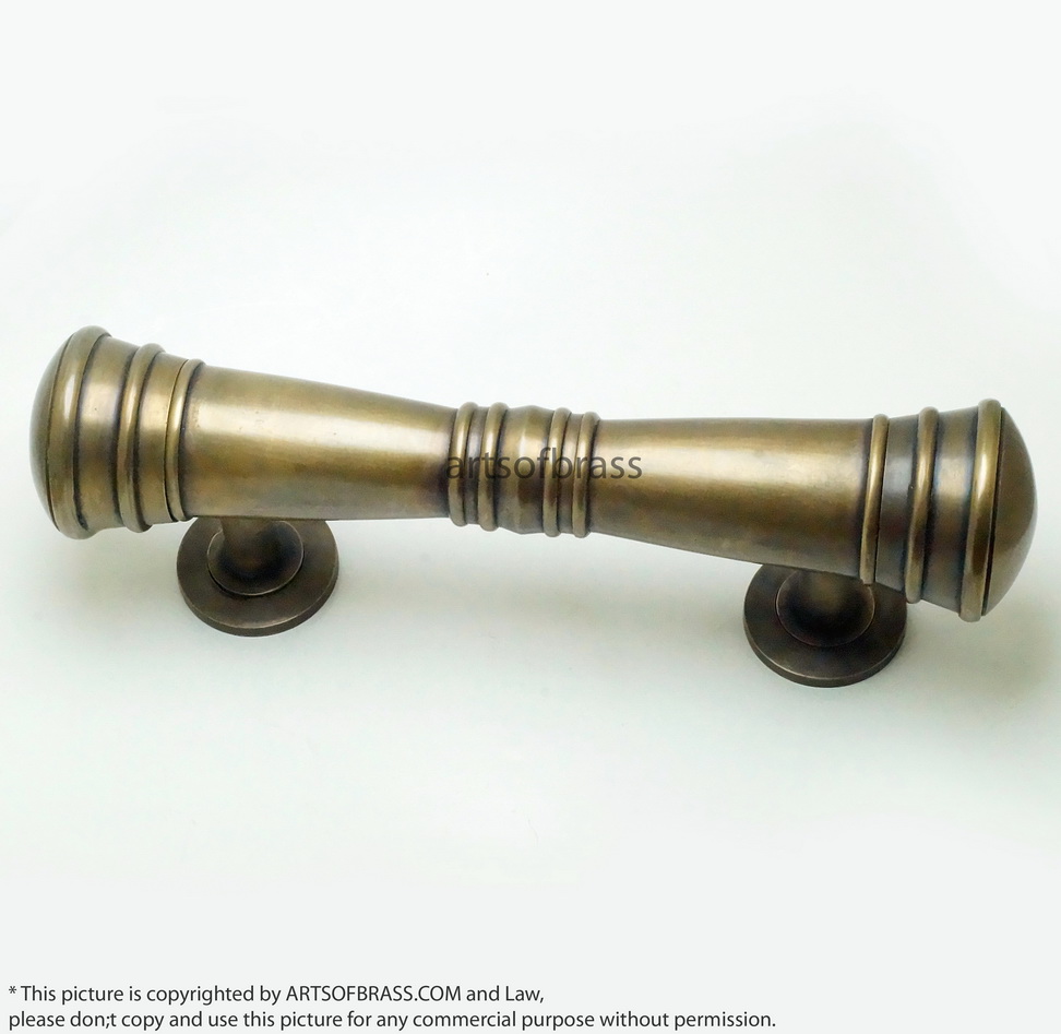 11.41" Set Vintage Retro Classic Plain Brass Entry Door Hardware Handle 10 11.41" Set Vintage Retro Classic Plain Brass Entry Door Hardware Handle - Image 8