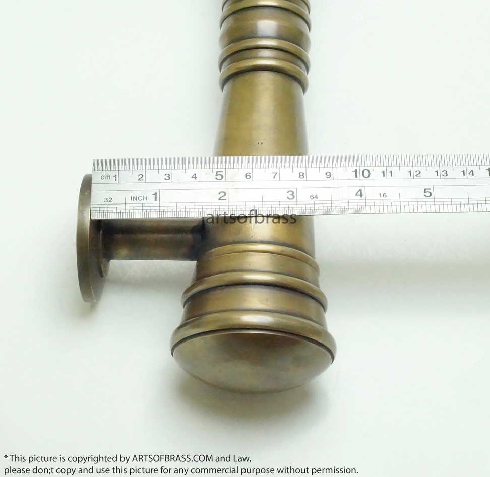 11.41" Set Vintage Retro Classic Plain Brass Entry Door Hardware Handle 14 11.41" Set Vintage Retro Classic Plain Brass Entry Door Hardware Handle - Image 12