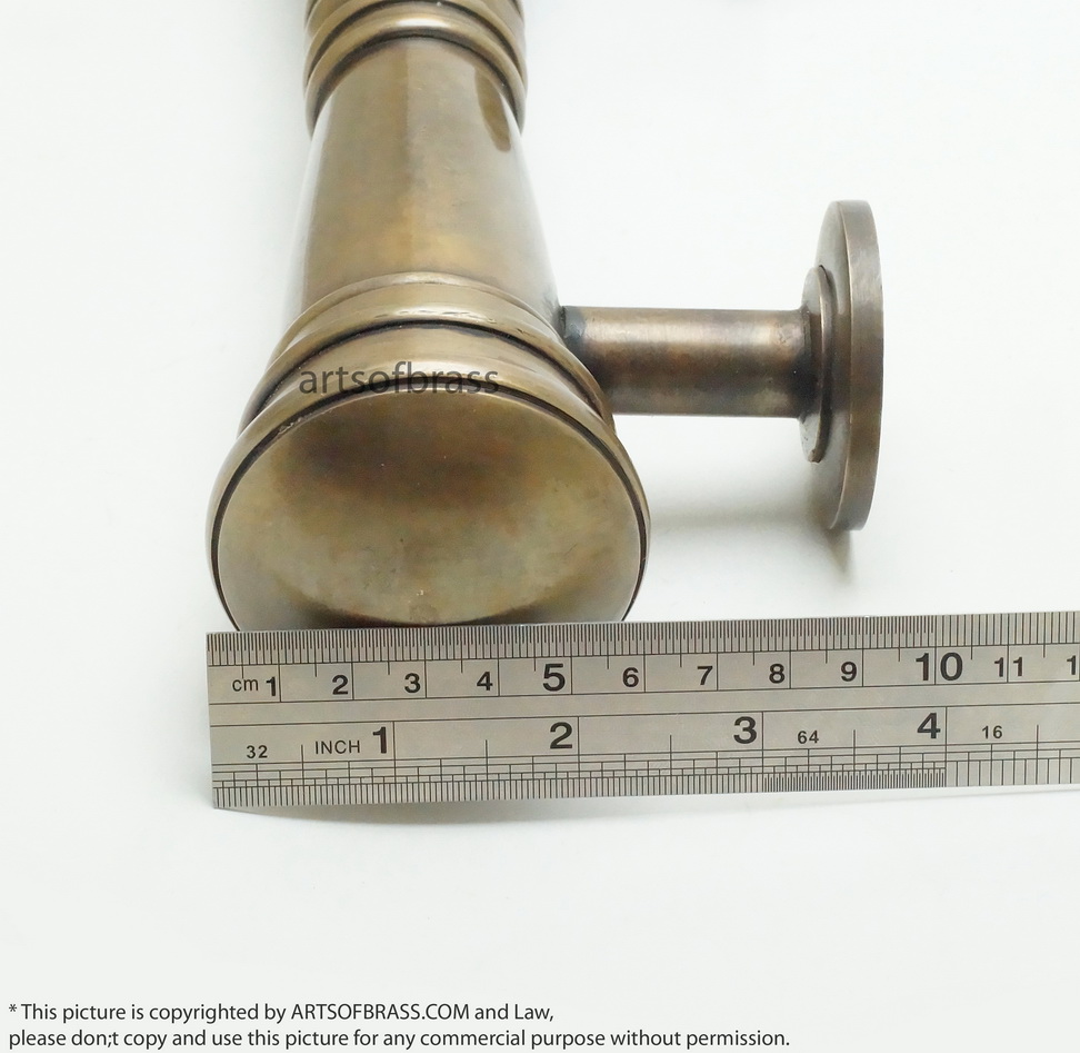 11.41" Set Vintage Retro Classic Plain Brass Entry Door Hardware Handle 15 11.41" Set Vintage Retro Classic Plain Brass Entry Door Hardware Handle - Image 13