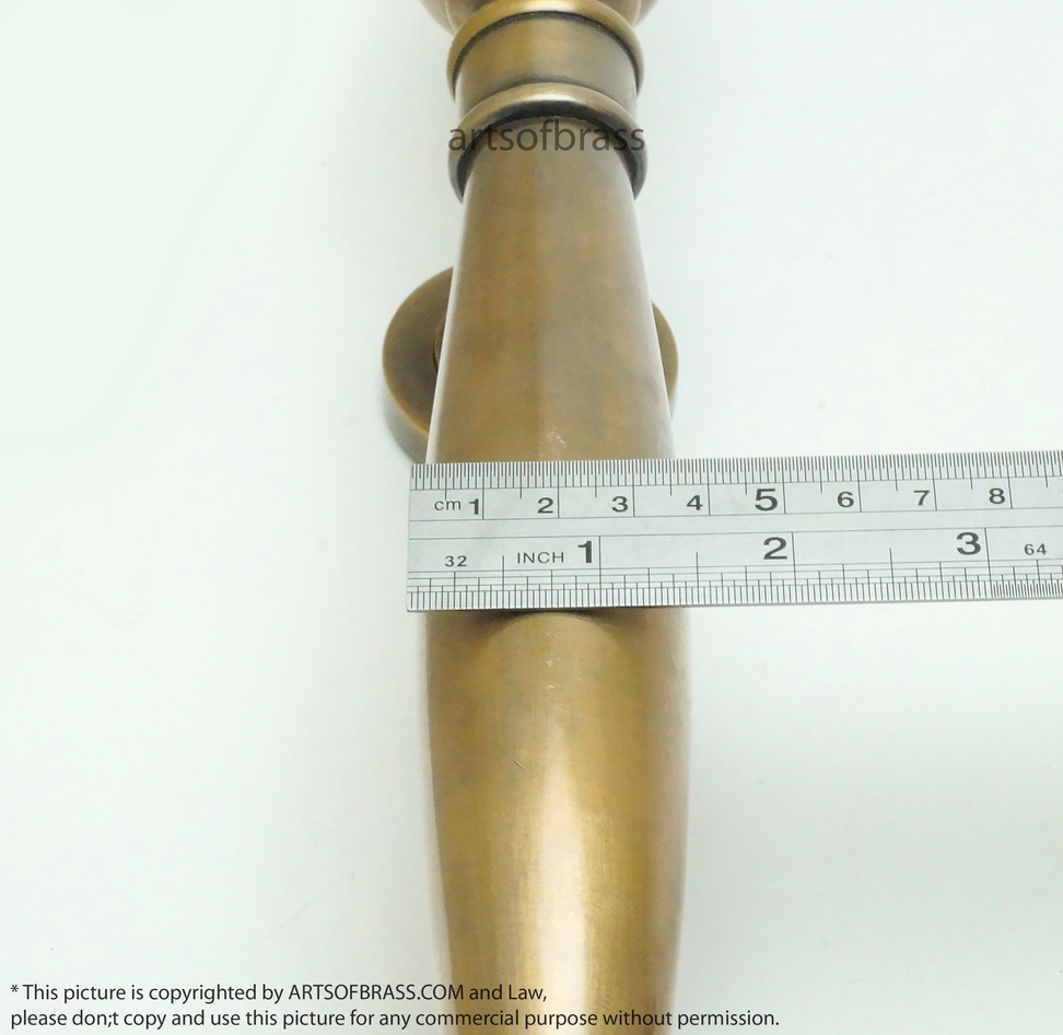 14.76" 2 pcs Vintage Western Classic Brass Door Hardware Entry Door Handle 10 14.76" 2 pcs Vintage Western Classic Brass Door Hardware Entry Door Handle - Image 8