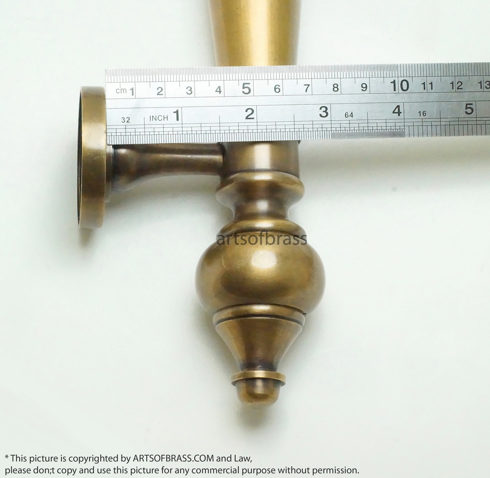 14.76" 2 pcs Vintage Western Classic Brass Door Hardware Entry Door Handle 13 14.76" 2 pcs Vintage Western Classic Brass Door Hardware Entry Door Handle - Image 11