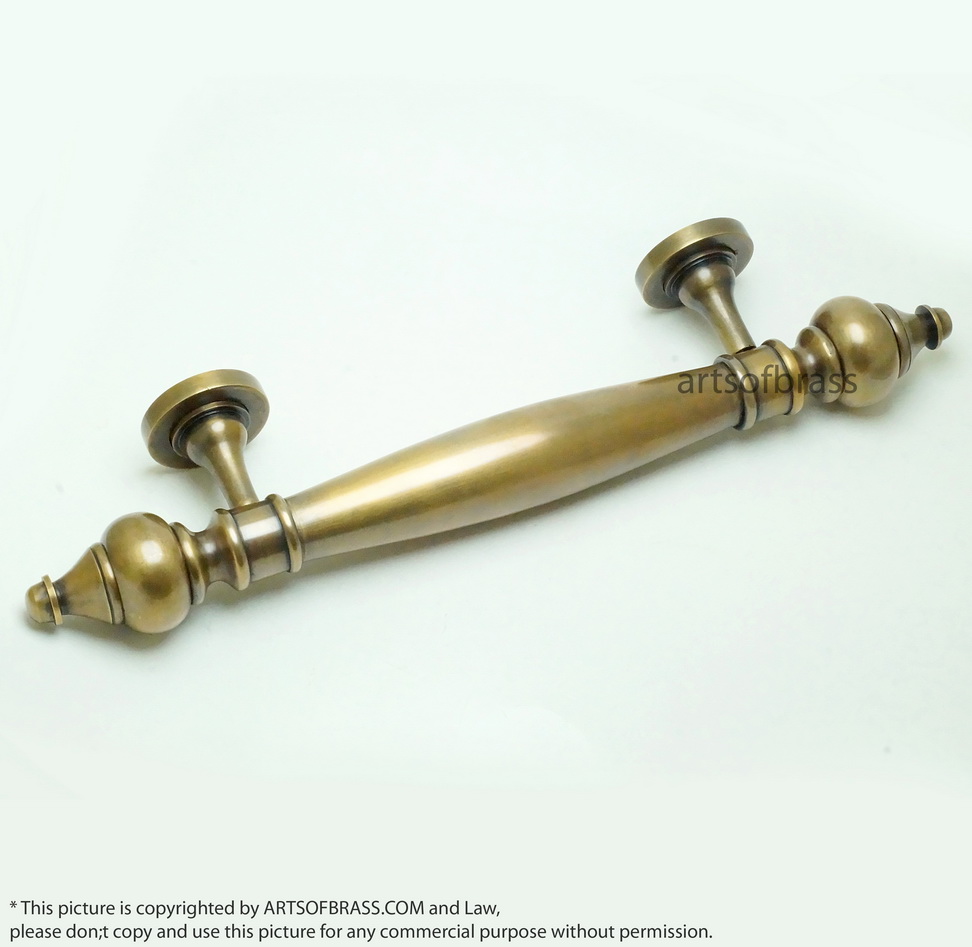 14.76" 2 pcs Vintage Western Classic Brass Door Hardware Entry Door Handle 8 14.76" 2 pcs Vintage Western Classic Brass Door Hardware Entry Door Handle - Image 6