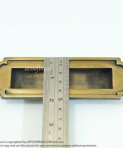 5.70" 2 pcs Vintage Art Deco Baldwin FLUSH Pull Sliding Door Brass Handle 19 DSC0493 resize