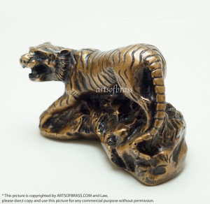 BRASS Detailed Angry TIGER Statue