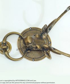 Solid Brass Deer Antler Door Knocker | Animal Head Front Door Decor - 11" 24 deer door knocker brass front door accent