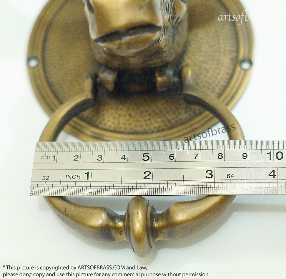 Solid Brass Deer Antler Door Knocker | Animal Head Front Door Decor - 11" 15 unique deer door knocker gift idea