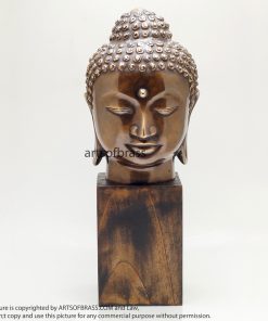 11.41" Old Brass Tibetan Buddhism Buddha Head Sakyamuni Tathagata Statue 24 DSC07342 resize
