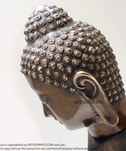 11.41" Old Brass Tibetan Buddhism Buddha Head Sakyamuni Tathagata Statue 18 DSC0734 resize