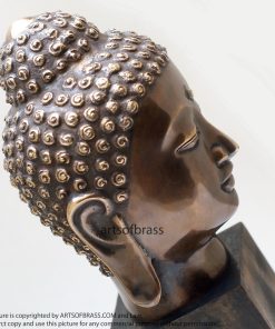 11.41" Old Brass Tibetan Buddhism Buddha Head Sakyamuni Tathagata Statue 19 DSC0735 resize