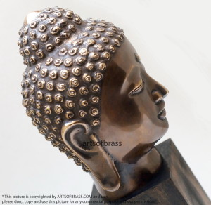 Brass Tibetan Buddha Head