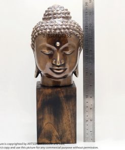 11.41" Old Brass Tibetan Buddhism Buddha Head Sakyamuni Tathagata Statue 26 DSC0736 resize