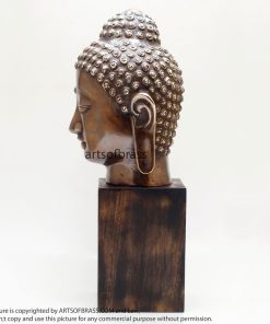 11.41" Old Brass Tibetan Buddhism Buddha Head Sakyamuni Tathagata Statue 22 DSC0741 resize