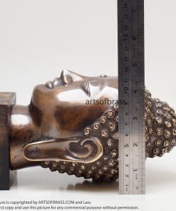 11.41" Old Brass Tibetan Buddhism Buddha Head Sakyamuni Tathagata Statue 29 DSC0780 resize