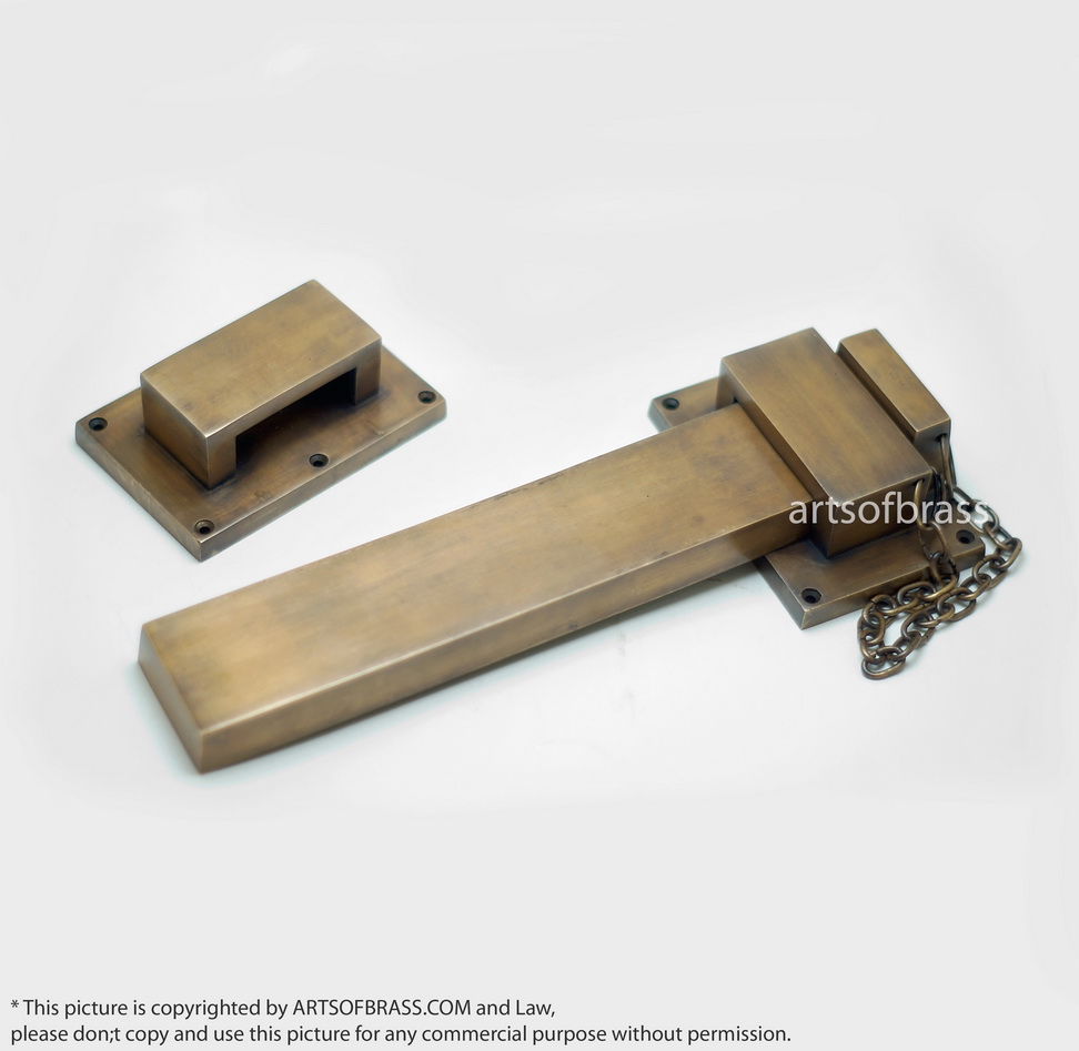 11.81" Vintage Big Solid Brass Gate Door LATCH Bar Slot Large Lock Latch 7 11.81" Vintage Big Solid Brass Gate Door LATCH Bar Slot Large Lock Latch - Image 5