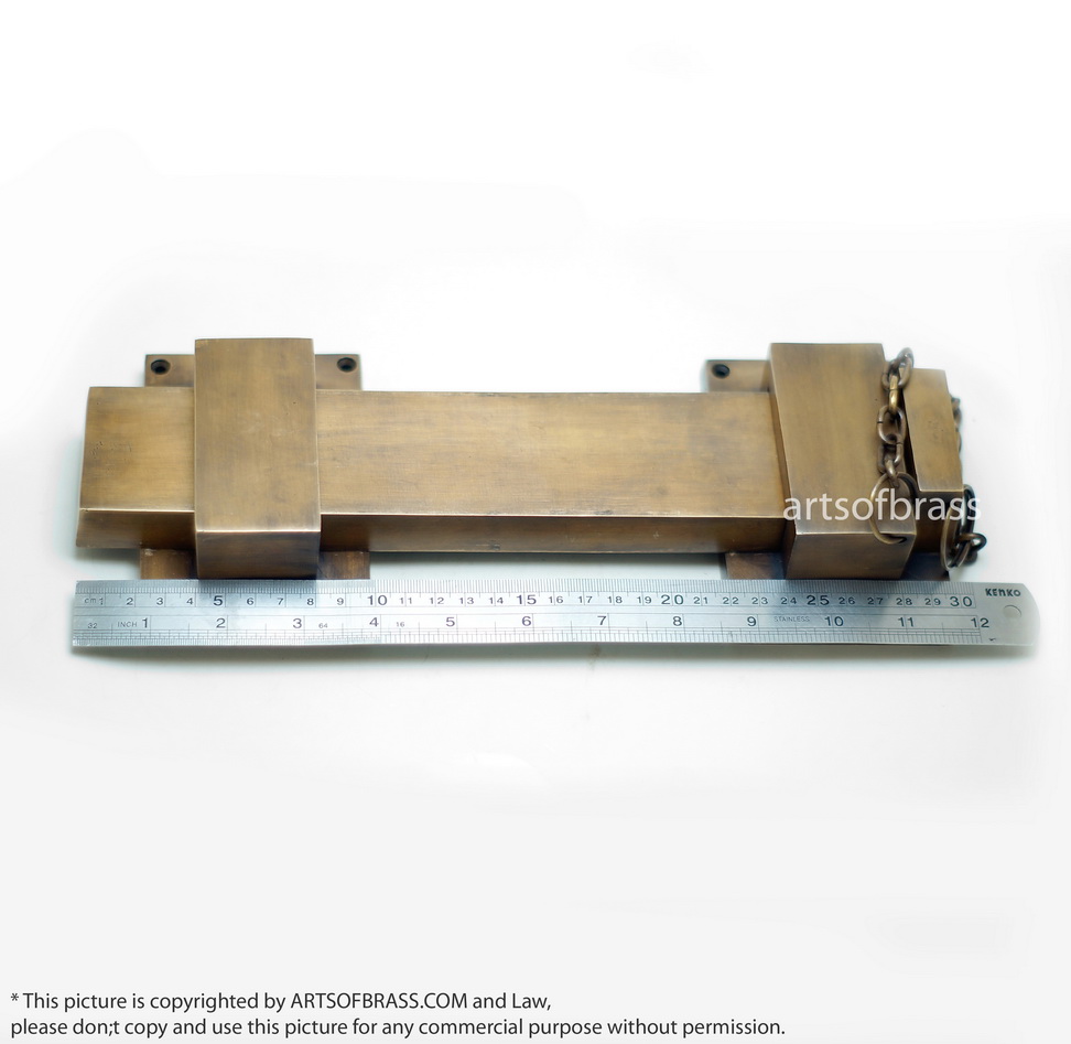 11.81" Vintage Big Solid Brass Gate Door LATCH Bar Slot Large Lock Latch 9 11.81" Vintage Big Solid Brass Gate Door LATCH Bar Slot Large Lock Latch - Image 7