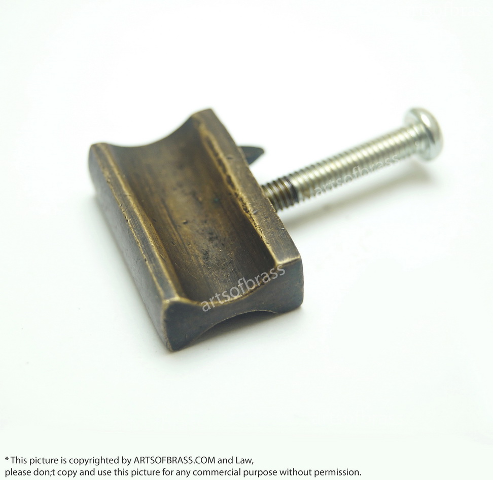 0.98" Lot of 6 Vintage Retro Solid Brass Bar Knob Handle Cabinet Knob Pull 5 0.98" Lot of 6 Vintage Retro Solid Brass Bar Knob Handle Cabinet Knob Pull - Image 3