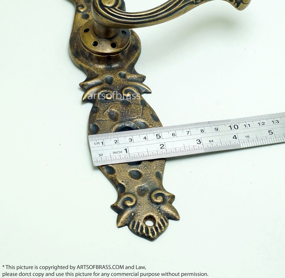 10.03" Set Vintage Steampunk Deadbolt Entry Door Handles Screen Main Door 13 10.03" Set Vintage Steampunk Deadbolt Entry Door Handles Screen Main Door - Image 11