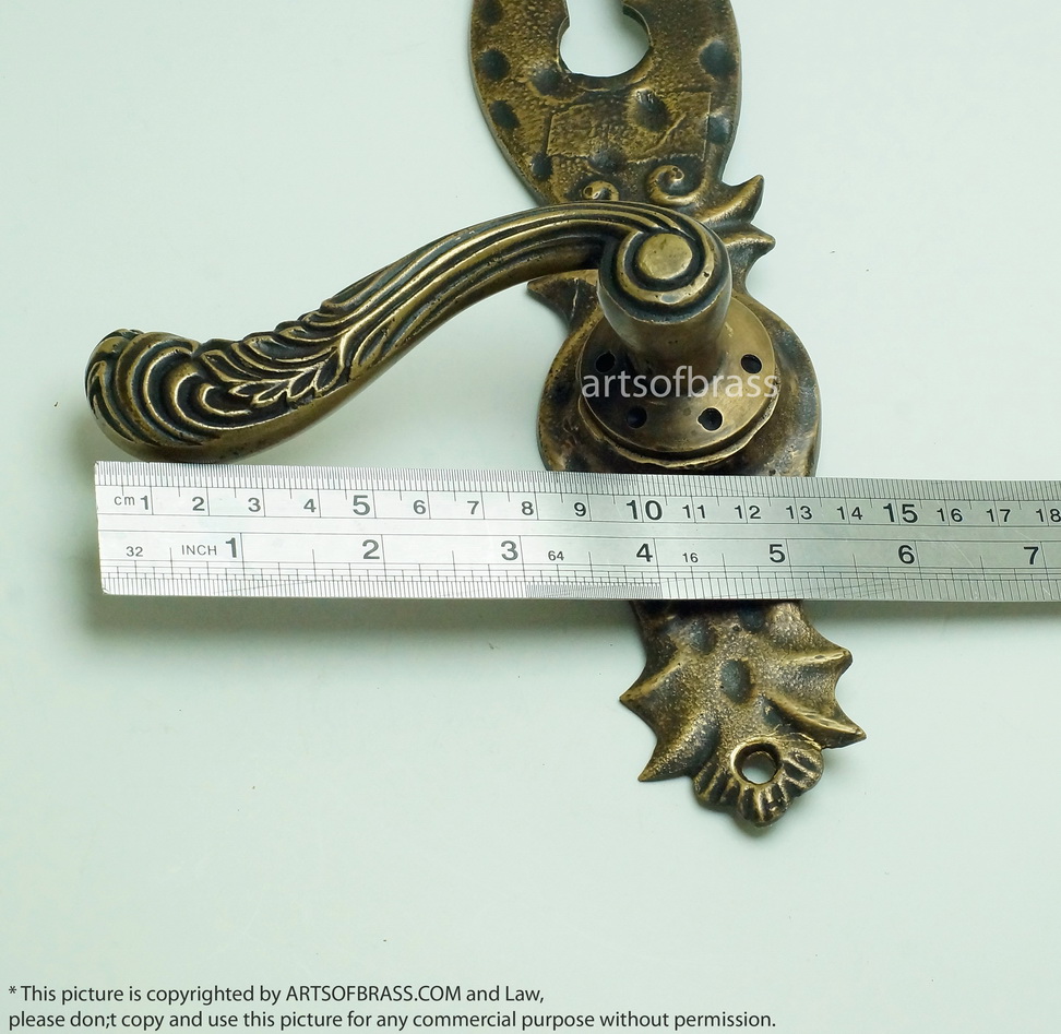 10.03" Set Vintage Steampunk Deadbolt Entry Door Handles Screen Main Door 14 10.03" Set Vintage Steampunk Deadbolt Entry Door Handles Screen Main Door - Image 12