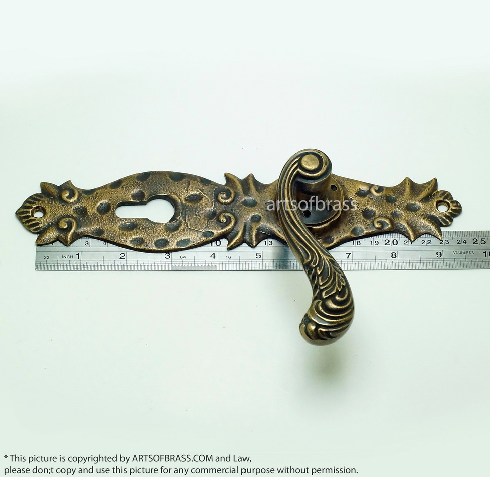10.03" Set Vintage Steampunk Deadbolt Entry Door Handles Screen Main Door 12 10.03" Set Vintage Steampunk Deadbolt Entry Door Handles Screen Main Door - Image 10