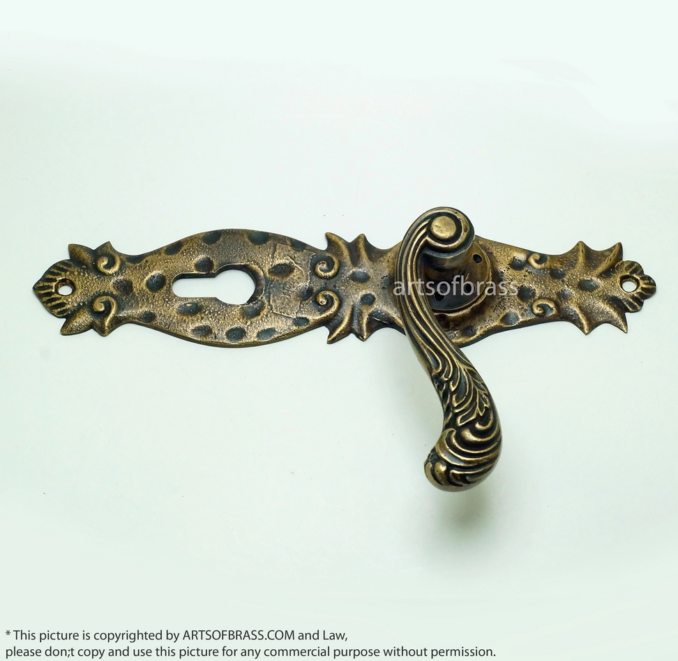 10.03" Set Vintage Steampunk Deadbolt Entry Door Handles Screen Main Door 9 10.03" Set Vintage Steampunk Deadbolt Entry Door Handles Screen Main Door - Image 7