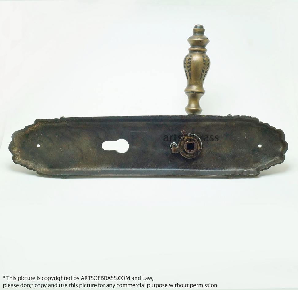 12.50" Set Vintage Victorian Brass Entry Door Knob with Deadbolt Handle 9 12.50" Set Vintage Victorian Brass Entry Door Knob with Deadbolt Handle - Image 7