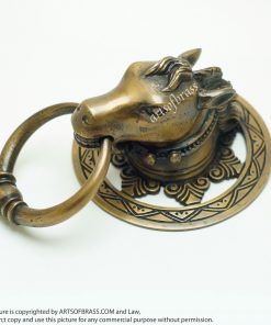 Pair Vintage Farm HORSE Head Pulls Main Door Brass Door Handle Pulls P135 15 DSC1773 resize