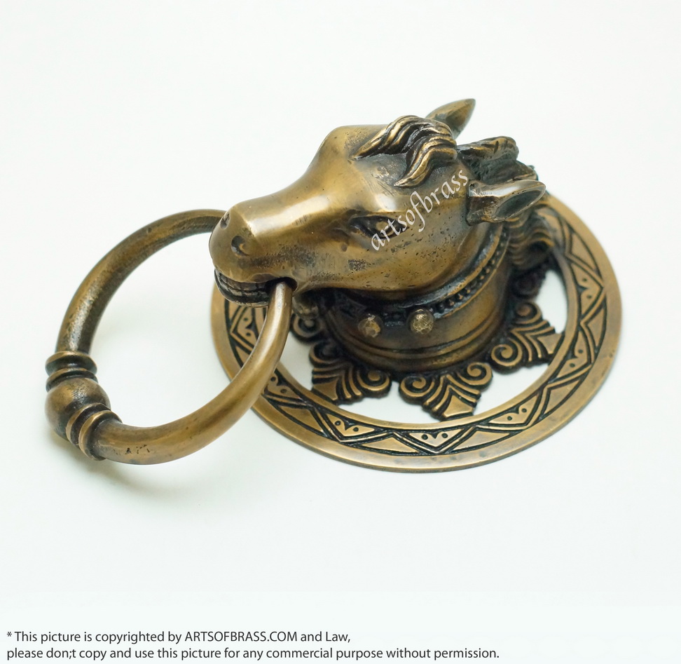 Pair Vintage Farm HORSE Head Pulls Main Door Brass Door Handle Pulls P135 6 Pair Vintage Farm HORSE Head Pulls Main Door Brass Door Handle Pulls P135 - Image 4