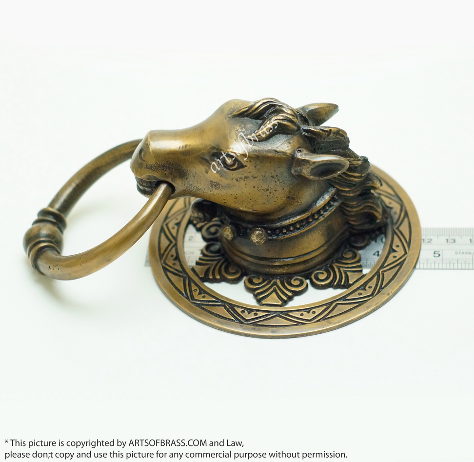 Pair Vintage Farm HORSE Head Pulls Main Door Brass Door Handle Pulls P135 9 Pair Vintage Farm HORSE Head Pulls Main Door Brass Door Handle Pulls P135 - Image 7