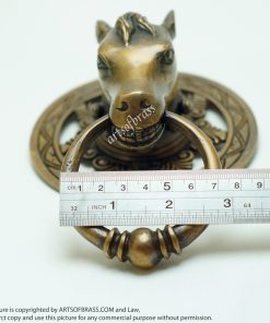 Pair Vintage Farm HORSE Head Pulls Main Door Brass Door Handle Pulls P135 21 DSC1775 resize