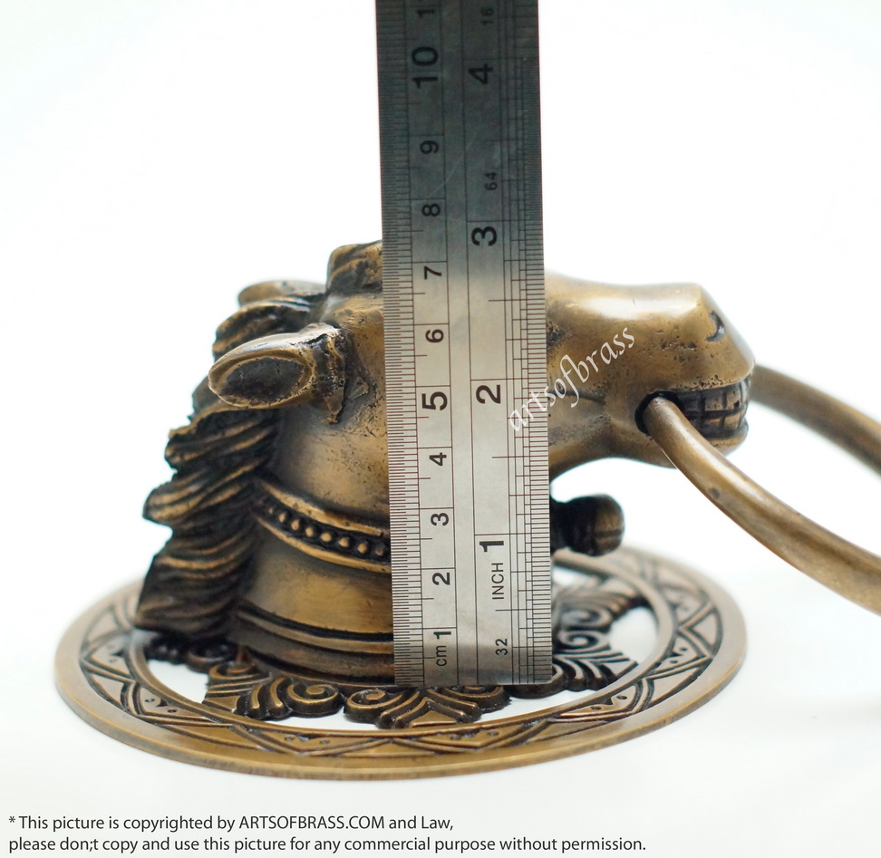 Pair Vintage Farm HORSE Head Pulls Main Door Brass Door Handle Pulls P135 11 Pair Vintage Farm HORSE Head Pulls Main Door Brass Door Handle Pulls P135 - Image 9