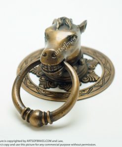 Pair Vintage Farm HORSE Head Pulls Main Door Brass Door Handle Pulls P135 14 DSC1777 resize