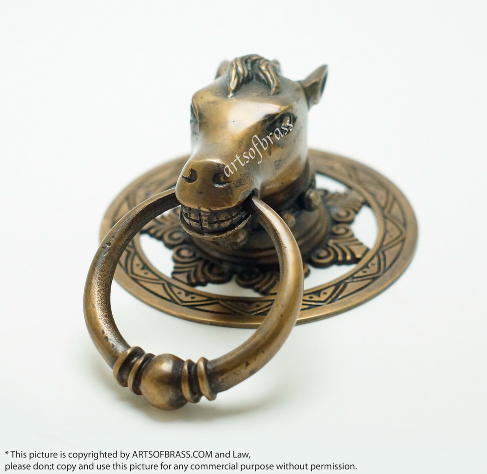 Pair Vintage Farm HORSE Head Pulls Main Door Brass Door Handle Pulls P135 5 Pair Vintage Farm HORSE Head Pulls Main Door Brass Door Handle Pulls P135 - Image 3