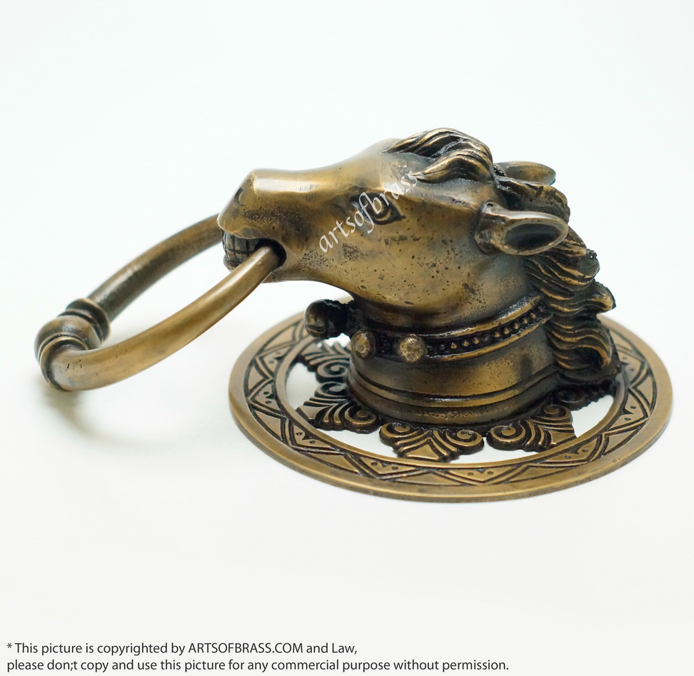 Pair Vintage Farm HORSE Head Pulls Main Door Brass Door Handle Pulls P135 7 Pair Vintage Farm HORSE Head Pulls Main Door Brass Door Handle Pulls P135 - Image 5