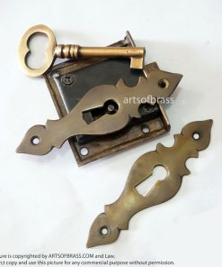 2 Custom Escutcheon Chippendale Key Hole Key Lock and SKELETON Key 13 DSC2505 resize