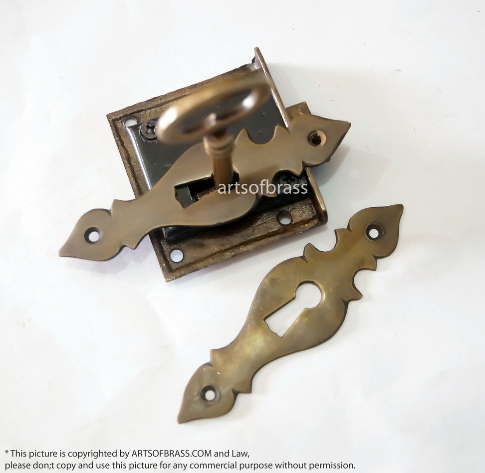 2 Custom Escutcheon Chippendale Key Hole Key Lock and SKELETON Key 4 2 Custom Escutcheon Chippendale Key Hole Key Lock and SKELETON Key - Image 2