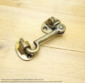 Vintage Brass Window Hardware Stay Swing Hold Latch Lock