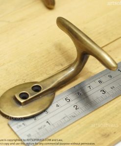 3.18 Vintage Solid Brass Horizontal HOOK Hanger Wall Mount Strong Hook U042 13 DSC005823 resize