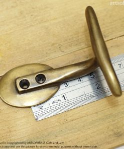 3.18 Vintage Solid Brass Horizontal HOOK Hanger Wall Mount Strong Hook U042 19 DSC00582 resize