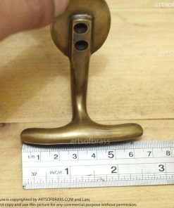 3.18 Vintage Solid Brass Horizontal HOOK Hanger Wall Mount Strong Hook U042 17 DSC00583 resize