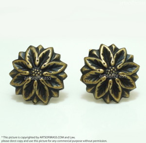 2.16" Diameter Set of 2 pcs Vintage Big Solid Brass Knob crochet Daisy Flower Detailed Pull Cabinet Brass Knob Drawer Pulls N227 14 2.16″ Diameter Set of 2 pcs Vintage Big Solid Brass Knob crochet Daisy Flower Detailed Pull Antique Cabinet Brass Knob Drawer Pulls N227