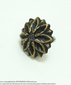 2.16" Diameter Set of 2 pcs Vintage Big Solid Brass Knob crochet Daisy Flower Detailed Pull Cabinet Brass Knob Drawer Pulls N227 11 DSC00608 resize 1